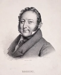 Portrait of Gioacchino Rossini, Engraved by Villain